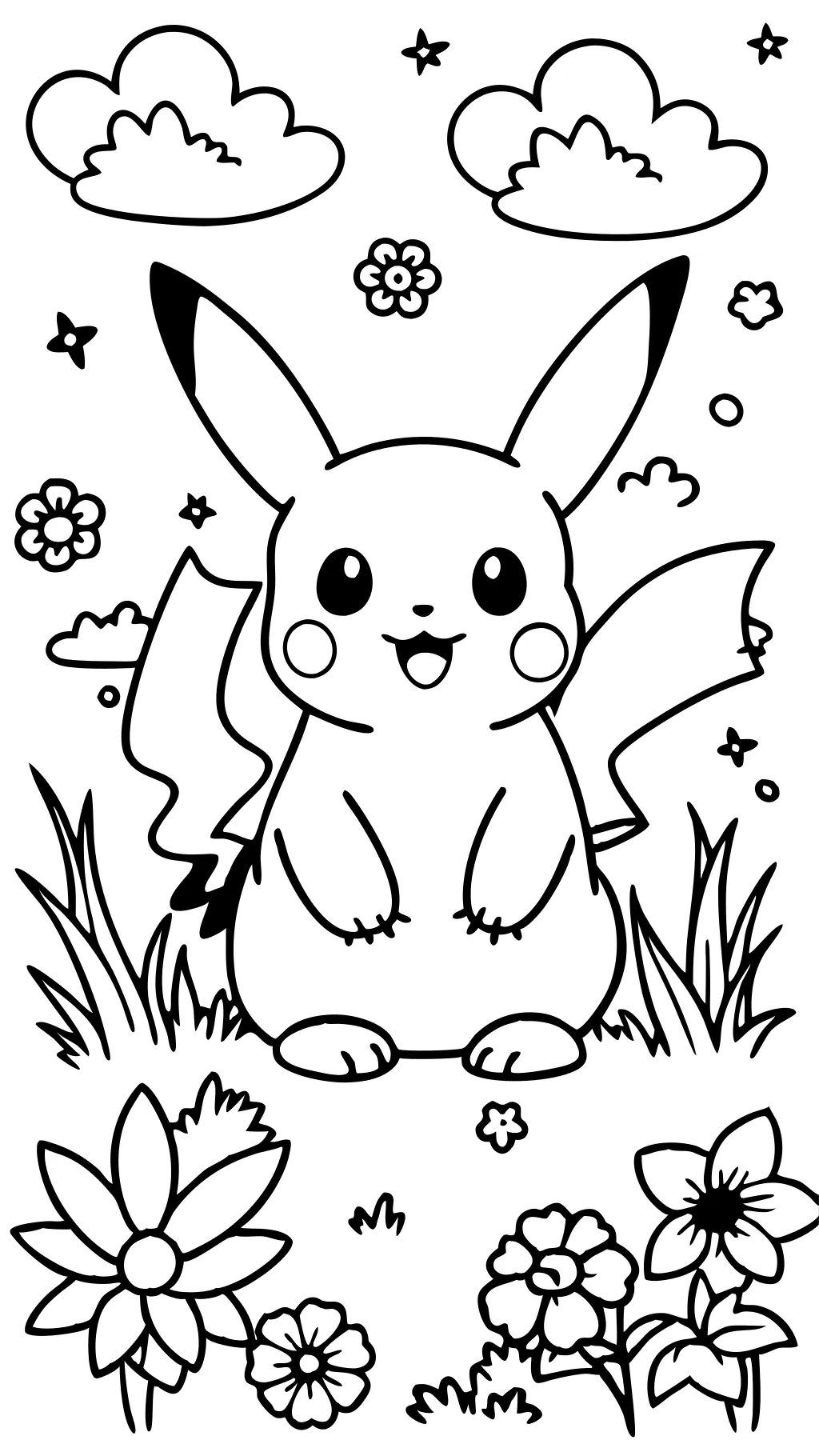 páginas para colorear de Pikachu gratis